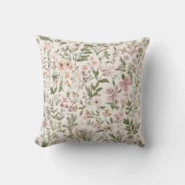 Almofada Pastel Elegante Roxo \ Flores selvagens cor-de-ros