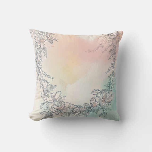 Almofada Pastel Floral Travesseiro (Frente)