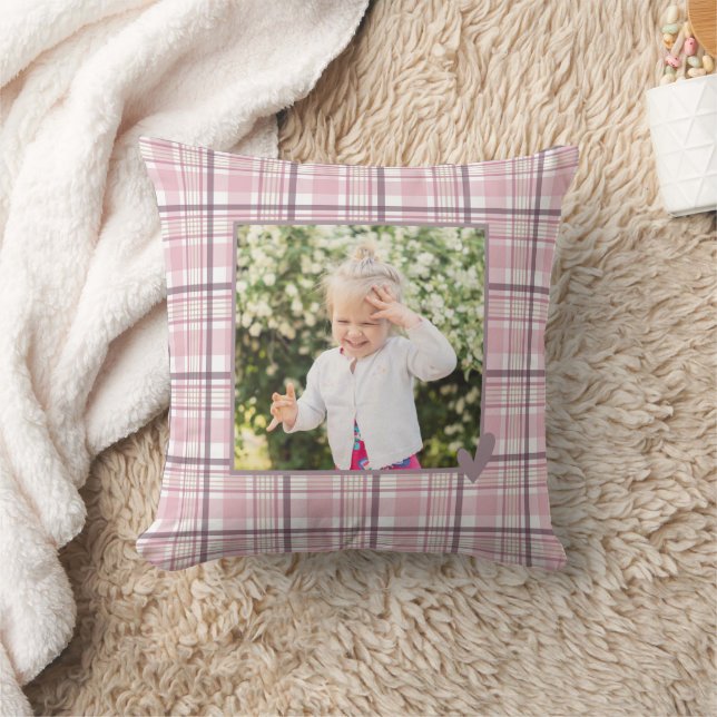 Almofada Pastel, Foto de Xadrez Rosa (Cobertor)
