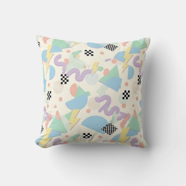 Almofada Pastel Geometric Shapes Pattern | Soft Abstract  (Frente)