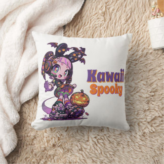 Almofada Pastel Goth Kawaii Spooky Anime Girl Halloween 