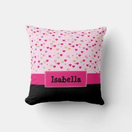 Almofada Pastel Hearts em Meninas Rosa Personalizadas
