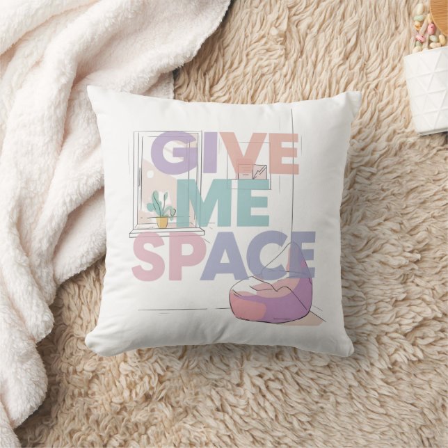 Almofada Pastel “Me Dê Espaço” Travesseiro Neurodivergente (Cobertor)
