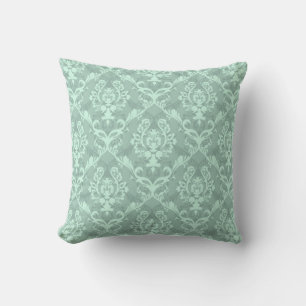Almofada Pastel Mint Green Tones Floral Damascos grandes Im