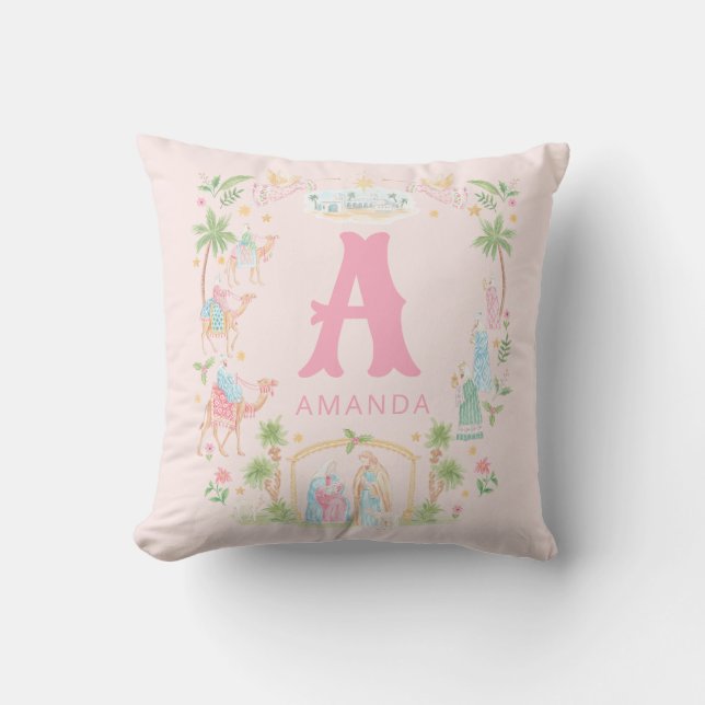 Almofada Pastel Nativity Monogram (Frente)