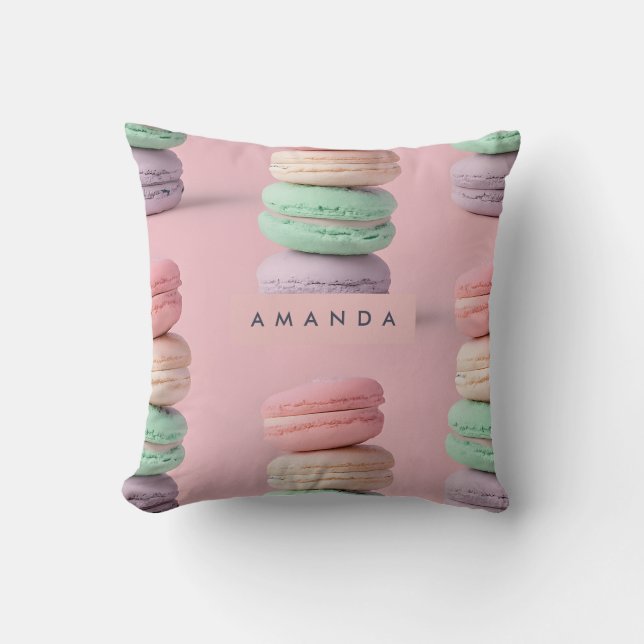 Almofada Pastel Personalizado Rainbow Macaron Delight (Frente)