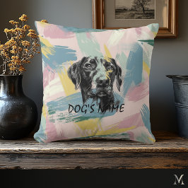 Almofada Pastel Pointer Portrait – Modern Abstract Art