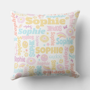 Almofada Pastel preppy smilie faces star name Sophie