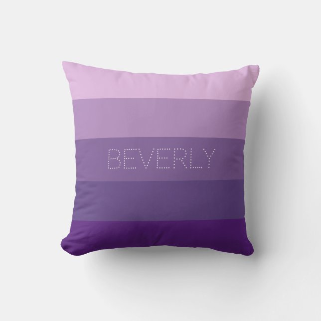 Almofada Pastel Purple Pink 5 Cores Nome Personalizado (Frente)