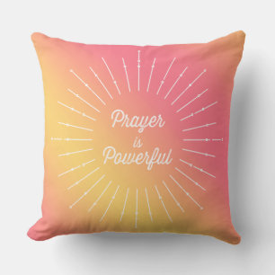 Almofada Pastel Sun Ray Prayer É Poderoso Cristão