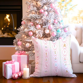 Almofada Pastel Sweet Holiday Treats Monogram Crest