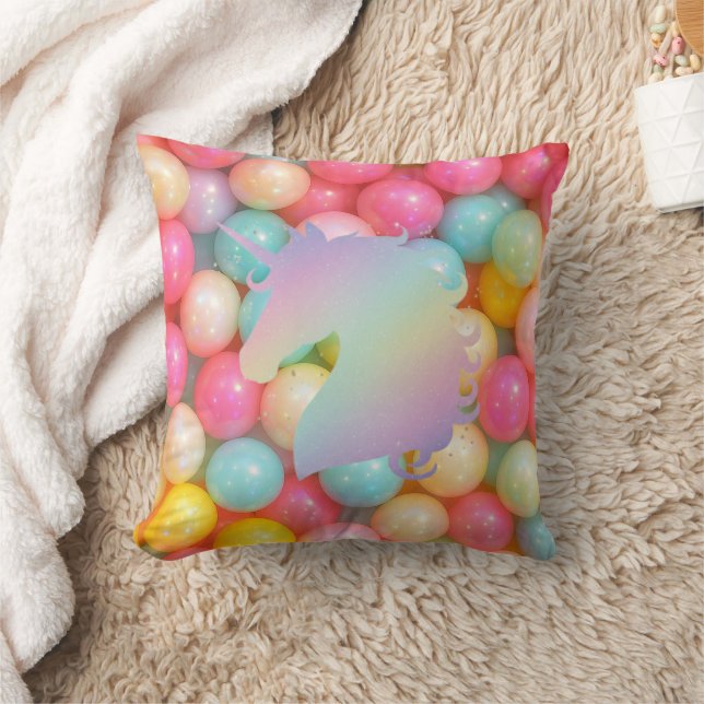 Almofada Pastel Unicorn Throw Pillow | Magical Rainbow Home (Cobertor)
