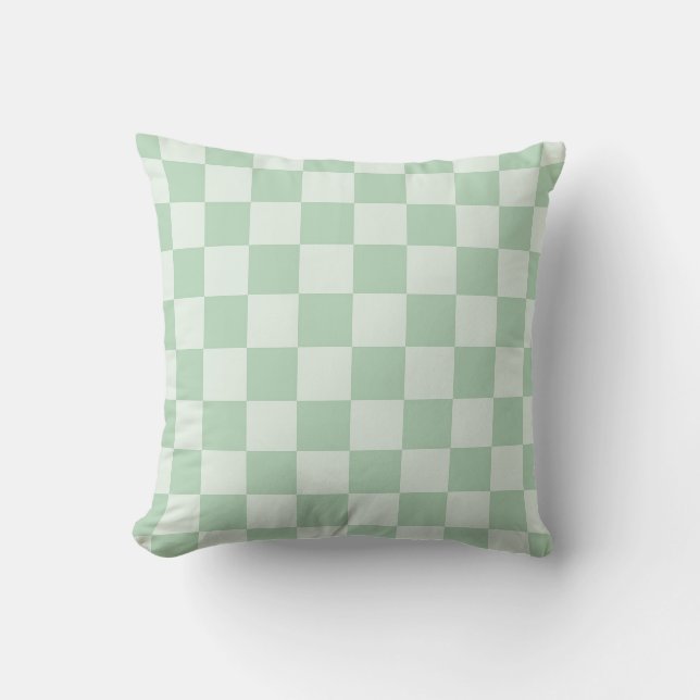 Almofada Pastel Verde Checkerboard (Frente)