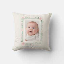 Almofada Pastel Watercolor Floral Empty Photo Frame