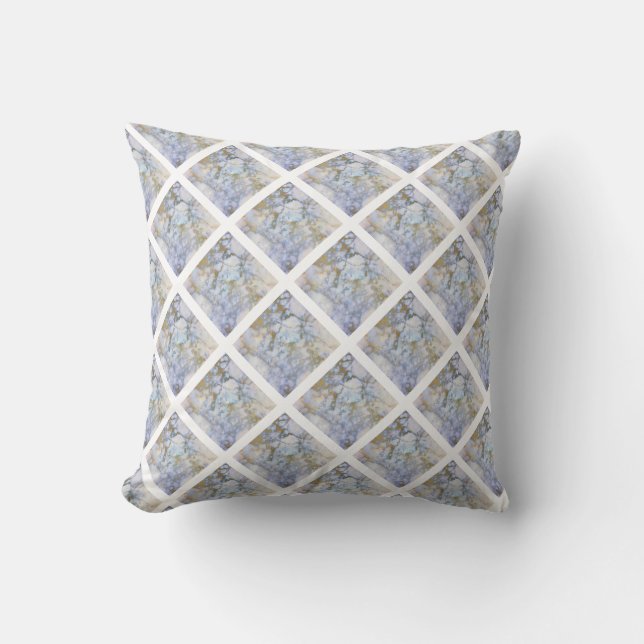 ALMOFADA PASTEL WHITE HAMPTONS MARBLE GRID CUSHION (Frente)