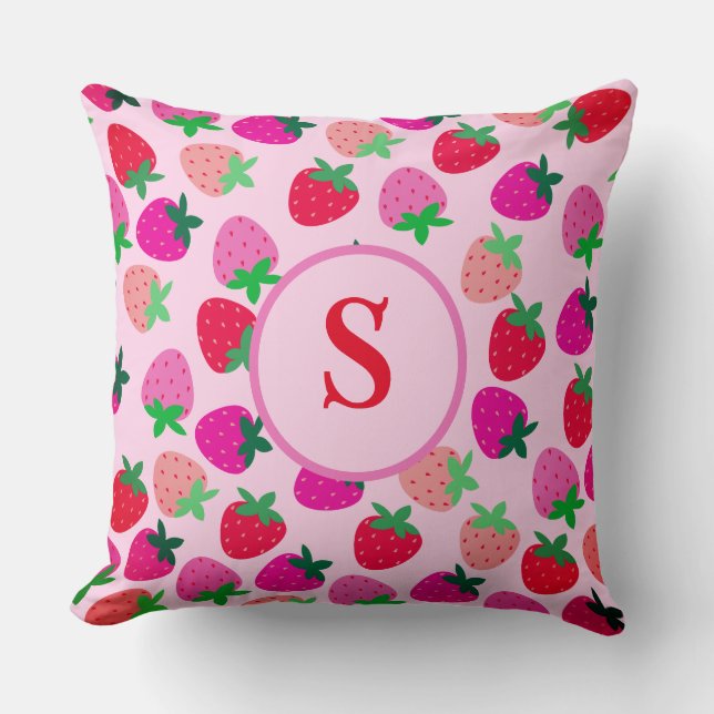 Almofada pastelaria cor-de-rosa fruta natural (Frente)