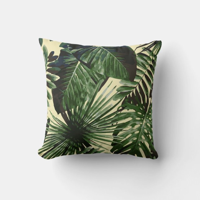 Almofada Pasto Amarelo de Cushion Tropical Palm Tree (Frente)