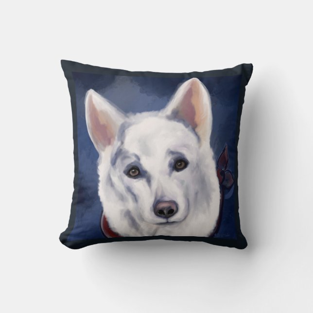 ALMOFADA PASTOR ALEMÃO BRANCO (Frente)