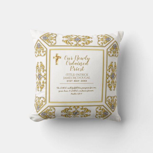 Almofada Pastor Deacon Nun, recém-ordenado (Frente)