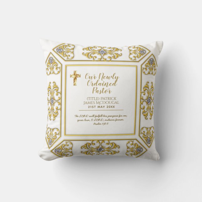 Almofada Pastor Deacon Nun, recém-ordenado (Frente)