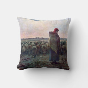 Almofada Pastores com seu rebanho, Jean-Francois Millet