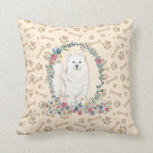 Almofada Pata de Cachorro Samoída Impressão e Cueca Flora