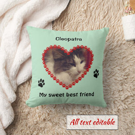 Almofada Pata de gato imprime foto personalizada memorial