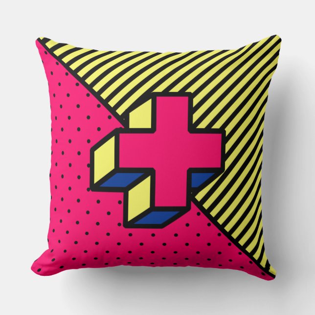 Almofada Patch Neo-Memphis - Sinal Cross/Plus (Frente)