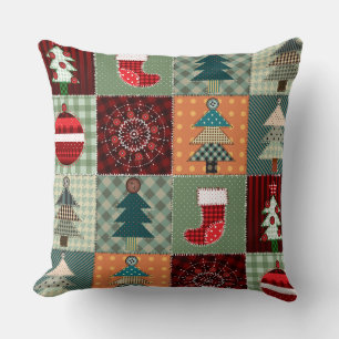 Almofada Patches de Natal no País Antigo