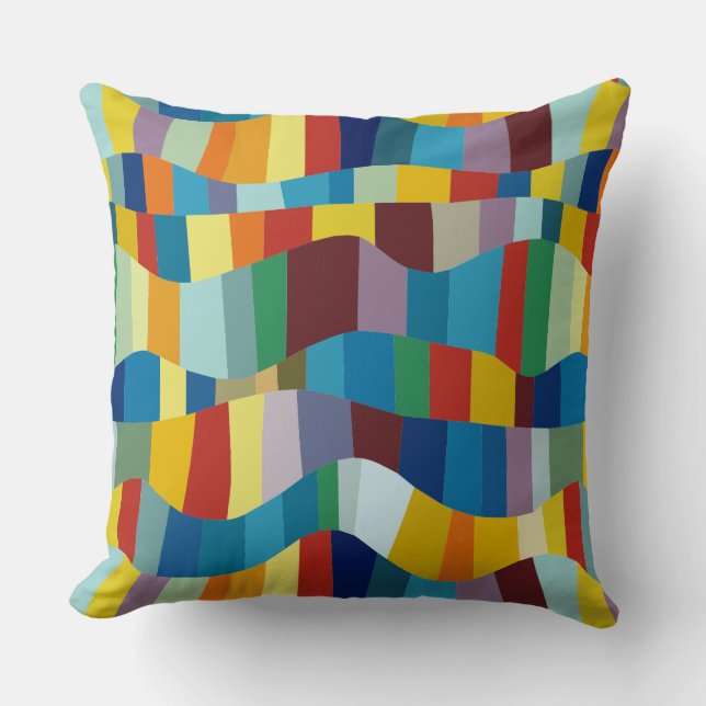 Almofada Patchwork de cor ondulada de abstrato 291020 (Frente)