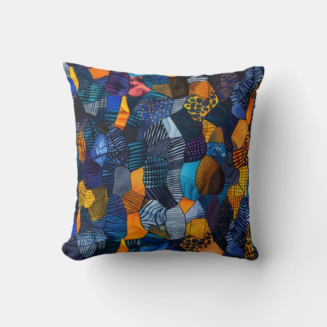 Almofada Patchwork de Impressão africano (Frente)