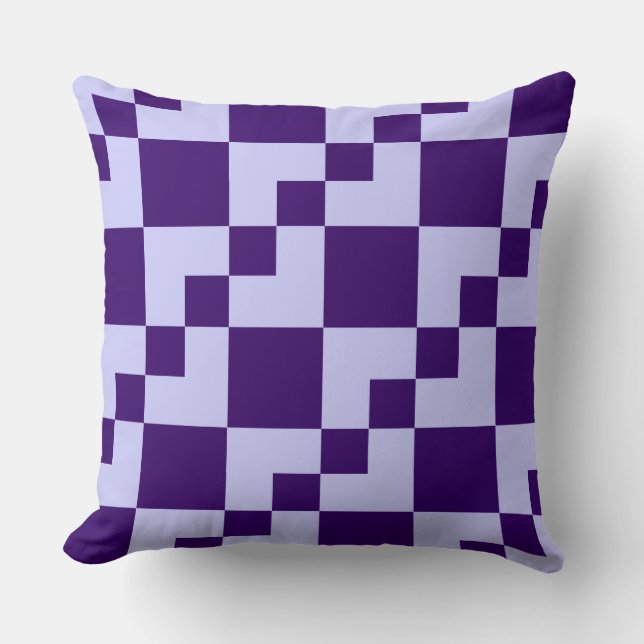Almofada Patchwork Domino - Pó Azul e Profundo Roxo (Frente)