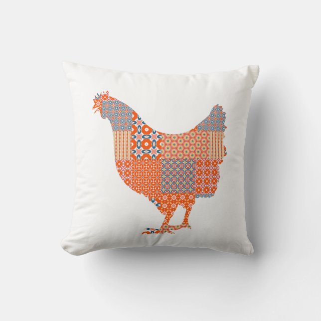 Almofada Patchwork Patterno Chicken Fazenda Animal (Frente)