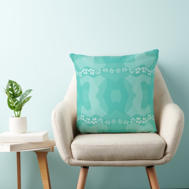 Almofada Patchwork Psychedelic Daisy Chain - Teal (Cadeira)