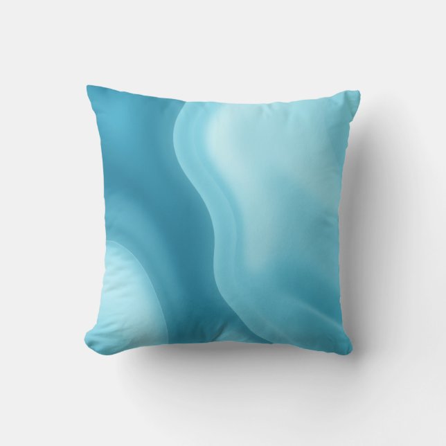Almofada Patina Blue Soft Glow Gradient Abstract (Frente)