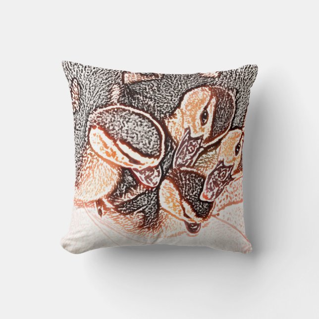 Almofada pato bonito do bebê do esboço dos patinhos de (Frente)