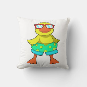 Almofada Pato com anel de Natação e óculos de sol