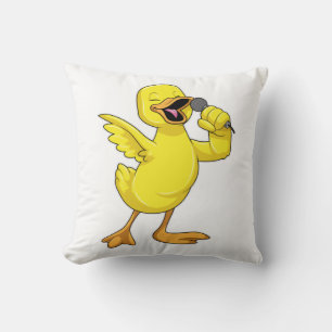 Almofada Pato como Cantor com Microfone