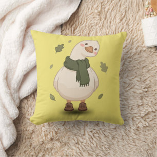 Almofada Pato de desenho animado de outono aconchegante