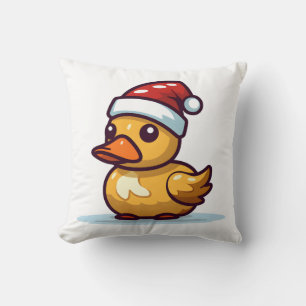 Almofada Pato de Natal no chapéu de Papai Noel