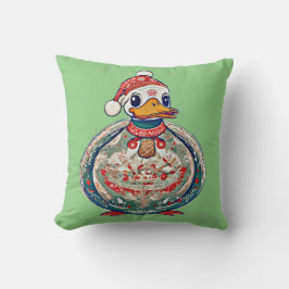 Almofada Pato do Folclore de Natal Vestindo um Chapéu de Pa