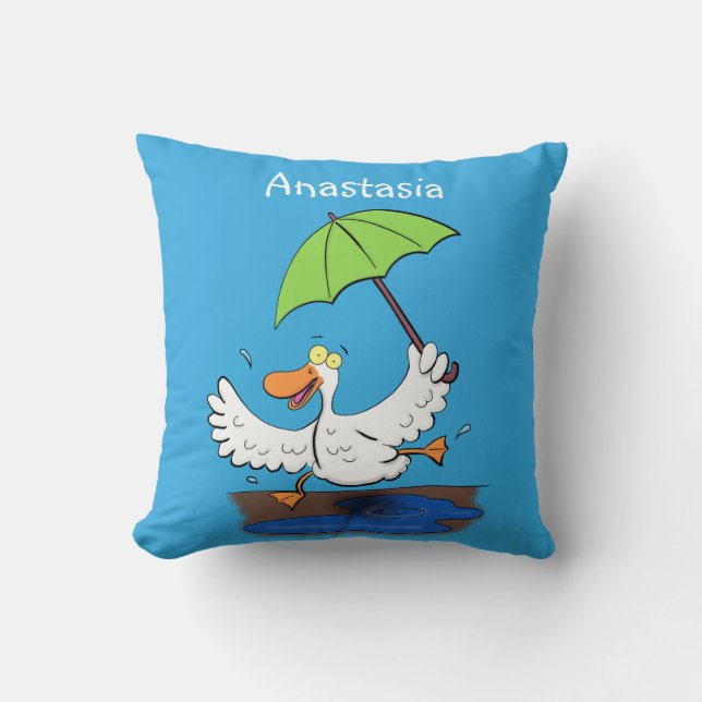 Almofada Pato engraçado com desenho animado de dança de gua (Frente)