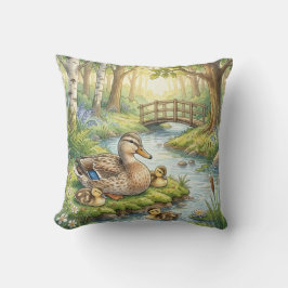 Almofada Pato Fofo E Bebês Animais do Rio e do Lago 