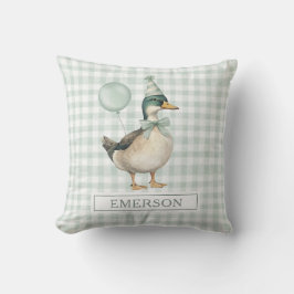 Almofada Pato Mallard Retro Verde Sage Balão Menino Berçári