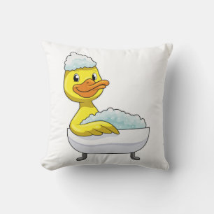 Almofada Pato no banho com banheira e espuma