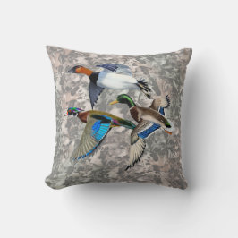 Almofada Patos Canvasback, Mallard e Wood em Voo