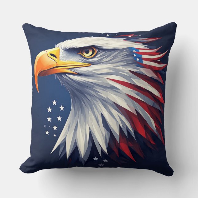 Almofada Patriotic USA eagle full of pride and strength (Frente)