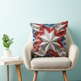 ALMOFADA PATRIÓTICO VERMELHO BRANCO AZUL AMERICANO ESTRELAS