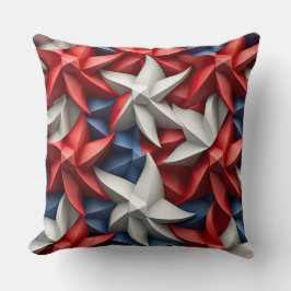 ALMOFADA PATRIÓTICO VERMELHO BRANCO AZUL AMERICANO ESTRELAS