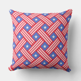 ALMOFADA PATRIÓTICO VERMELHO BRANCO AZUL AMERICANO ESTRELAS